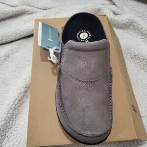NIB REVITALIGN Men's Siesta Slide Nubuck Mule   Grey  SIZE 9.5 EE
